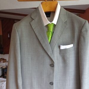 Louis Dell 'Olio Men's Silver Gray 3Btn/2Vents Suits Size 44XL W38 In33.5